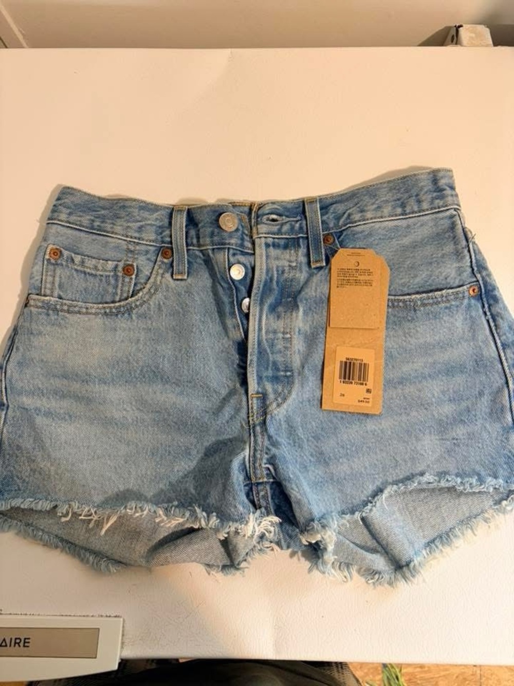 Levi's Light Blue Denim Cutoff Shorts with Frayed Hem